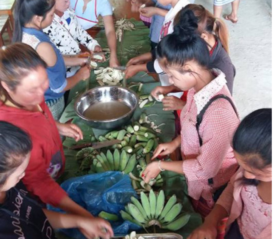 people working with fruits